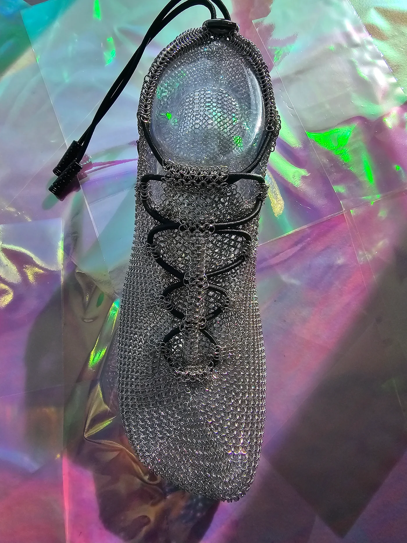 Physical Foot Heros lace-up chainmail prototype
